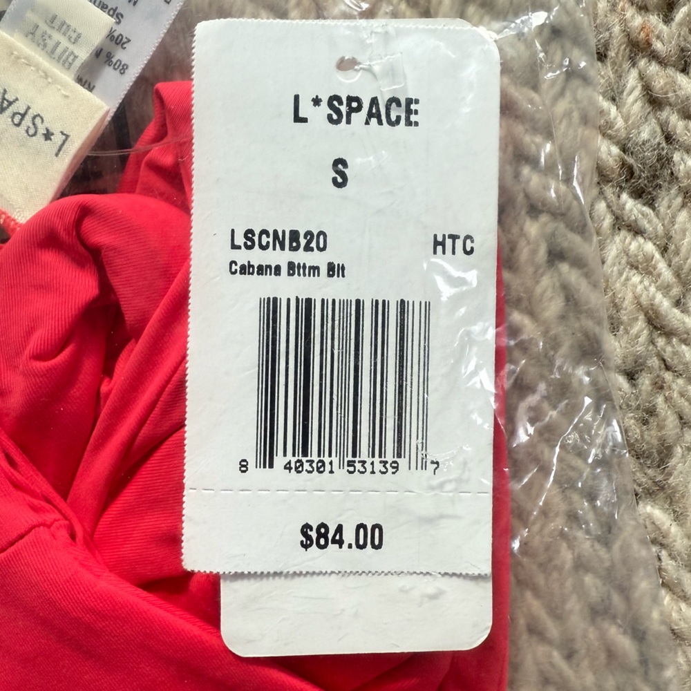 NWT L*Space Cabana Bitsy Bottom in Hot Cherry Size Small - Picture 5 of 5